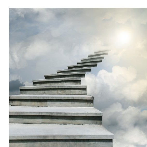 Treppe in den Himmel – Symbol für Life-Coaching / Einzelcoaching