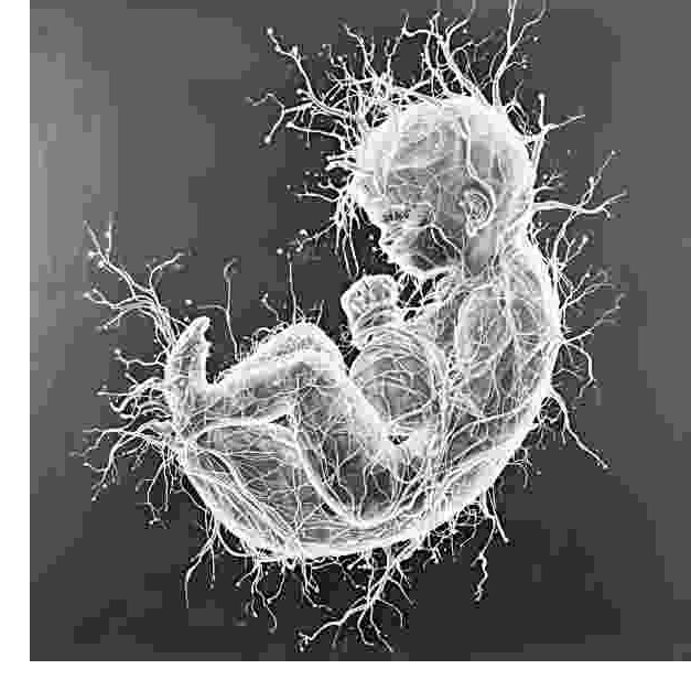 Potenziale entfalten – Symbolgrafik vernetztes Embryo